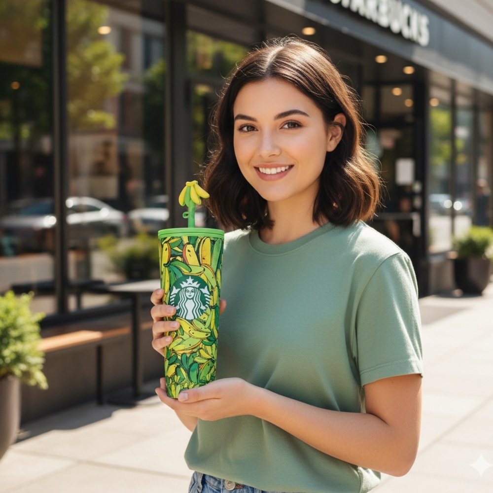 Starbucks Tropical Green and Yellow Tumbler